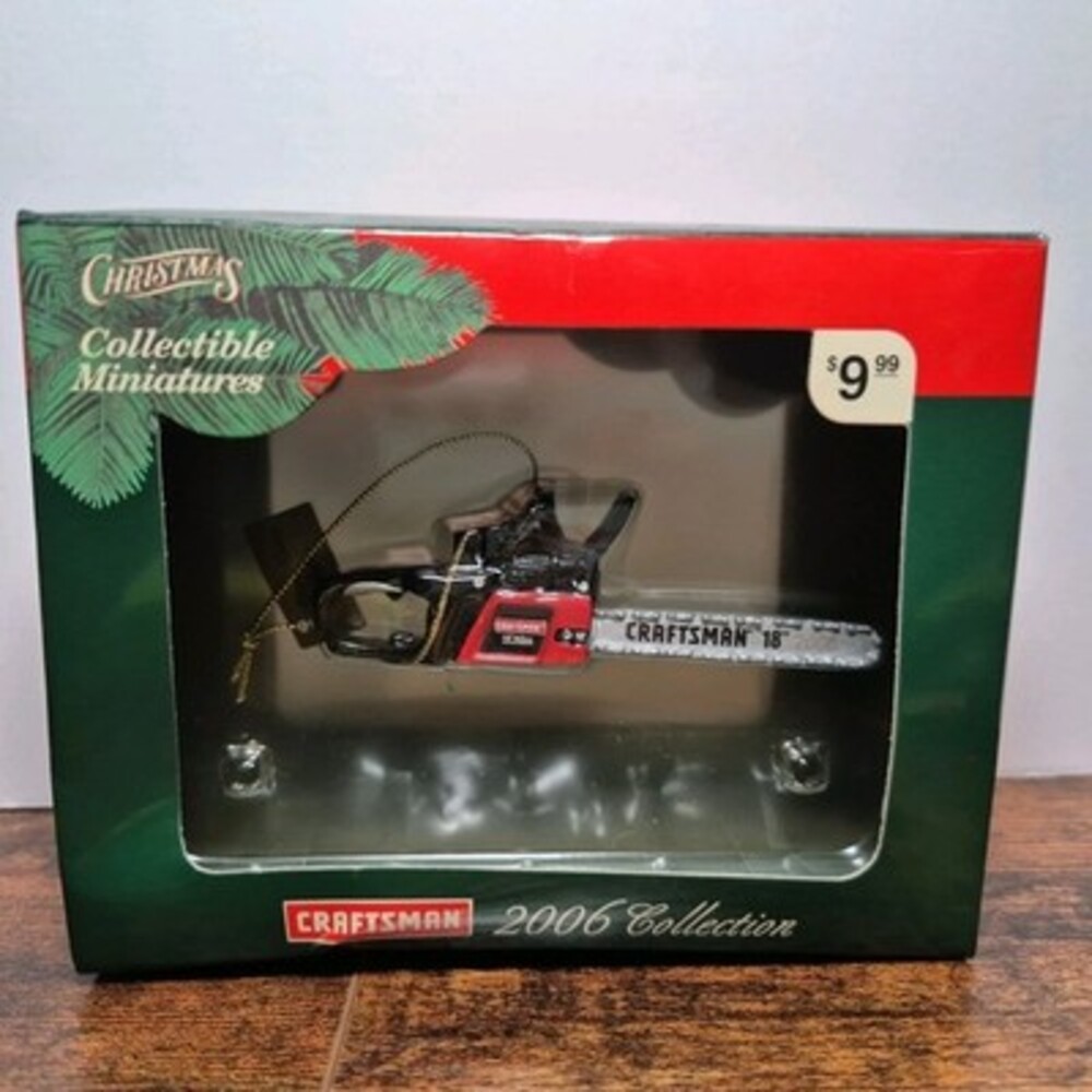 New Craftsman Mr Christmas 2006 Sears Collectible Miniature Chain Saw Ornament